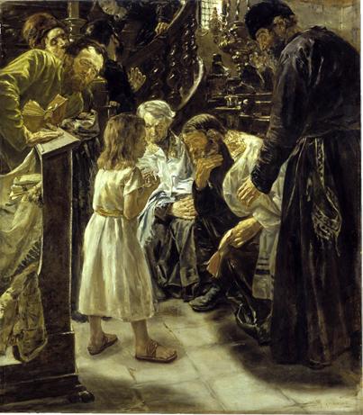 The Twelve-Year-Old Jesus in the Temple by Max Liebermann - hand-painted oil reproduction
