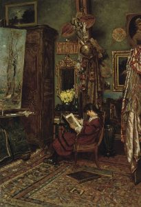 The Artist's Studio by William John Hennessy - hand-painted oil reproduction