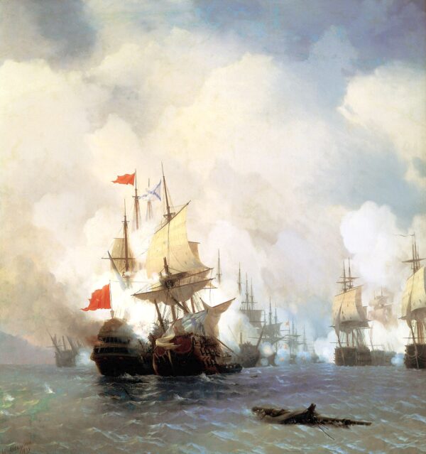 The Battle in the Chios Channel by Ivan Aivazovsky