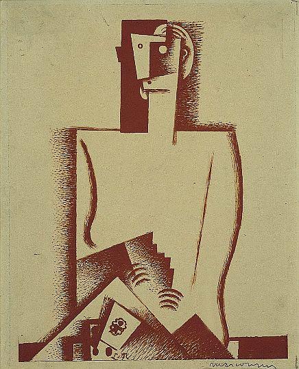 The Cardplayer by Louis Marcoussis - hand-painted oil reproduction