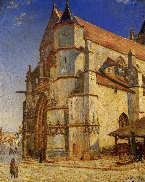 The Church at Moret in Morning Sun by Alfred Sisley