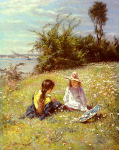 The Dandelion Clock by William John Hennessy - hand-painted oil reproduction
