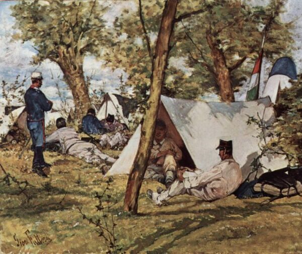 The Field Camp by Giovanni Fattori