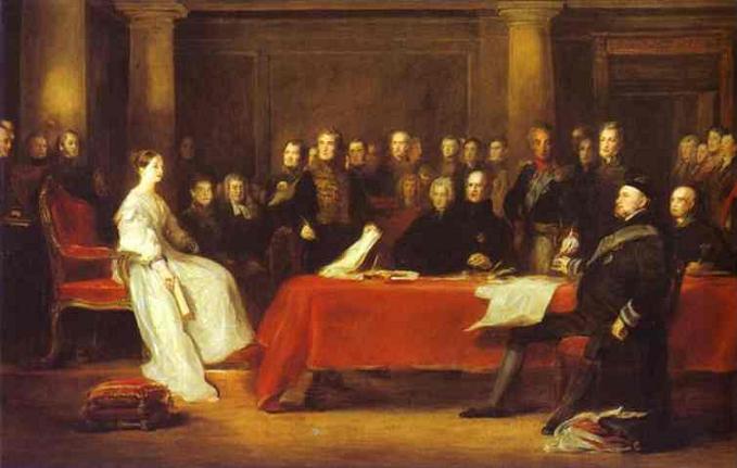 The First Council of Queen Victoria by David Wilkie - hand-painted oil reproduction