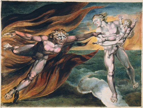 The Good and Evil Angels by William Blake