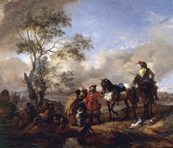 The Halt at a Gypsy Camp by Philips Wouwerman