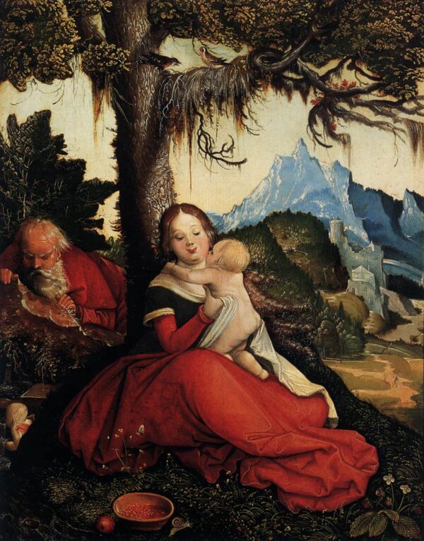 The Holy Family in the Open by Grien Hans Baldung