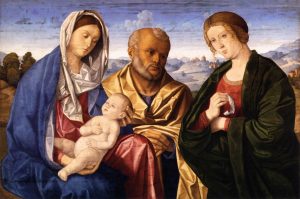 The Holy Family with a Female Saint by Vincenzo Catena - hand-painted oil reproduction