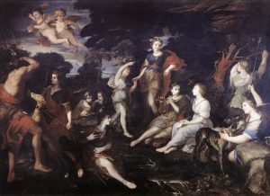 The Hunt of Diana by Andrea Camassei - hand-painted oil reproduction