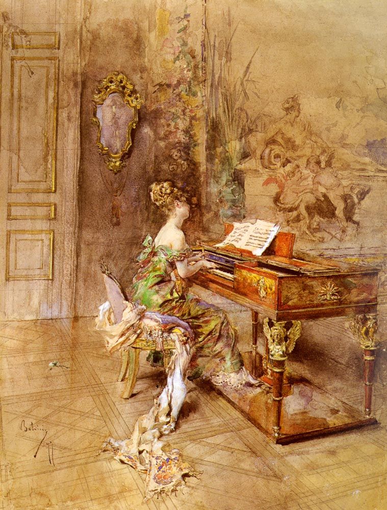 The Lady Pianist by Giovanni Boldini