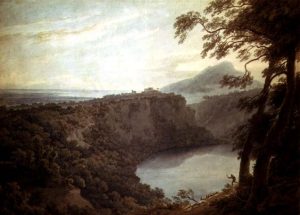 The Lake of Nemi and the town of Genzano by John Robert Cozens - hand-painted oil reproduction