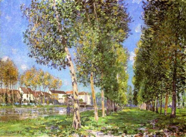 The Lane of Poplars at Moret-Sur-Loing by Alfred Sisley