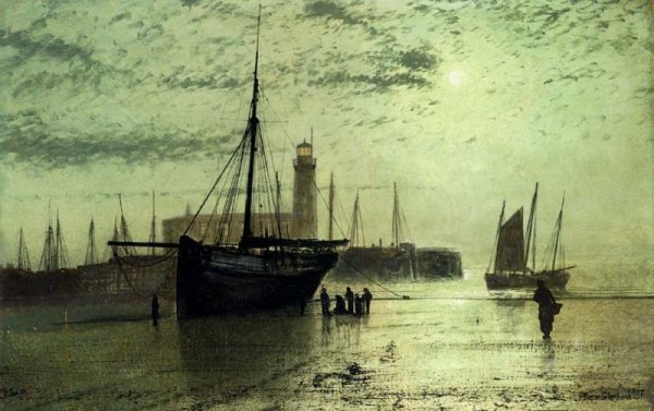 The Lighthouse At Scarborough by John Atkinson Grimshaw