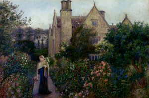 The Long Walk At Kelmscott Manor, Oxfordshire by Marie Spartali Stillman - hand-painted oil reproduction