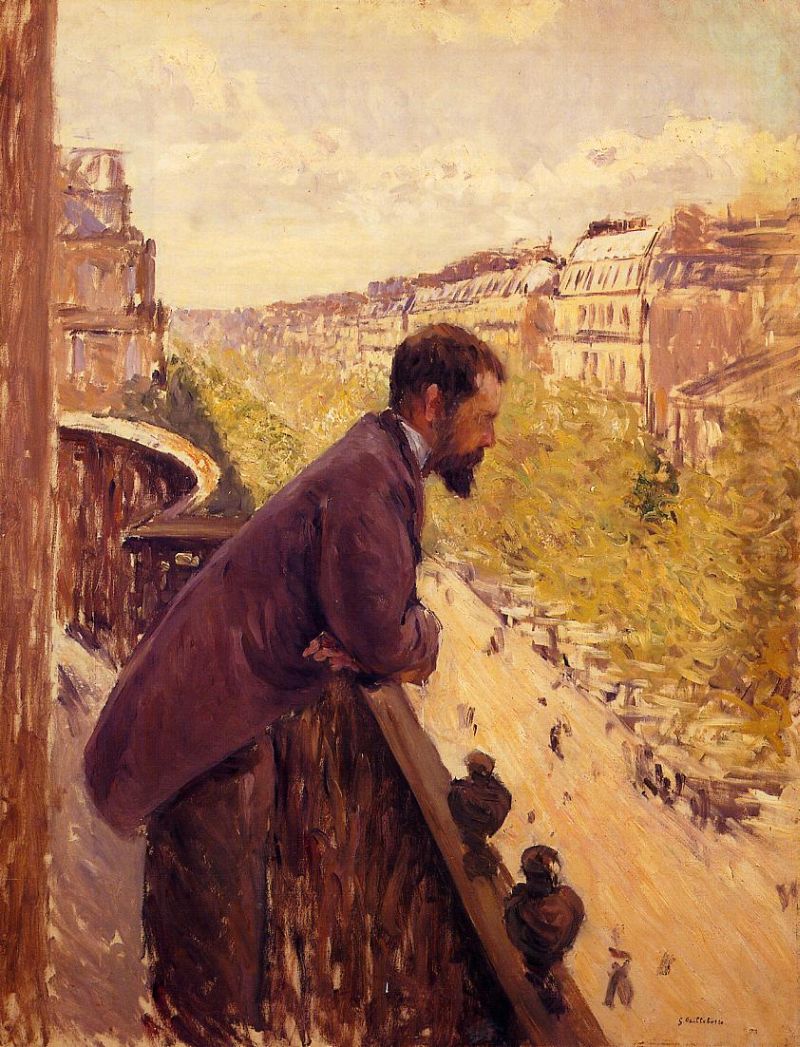 The Man on the Balcony b by Gustave Caillebotte
