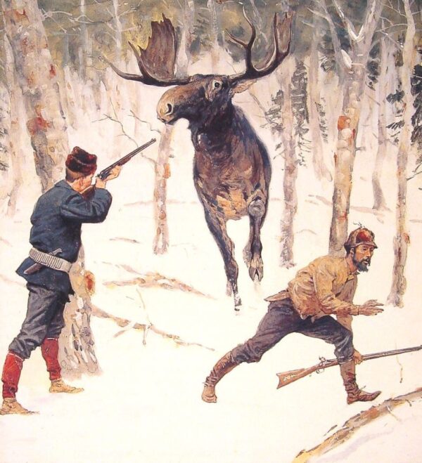 The Moose Hunt by Frederic Remington