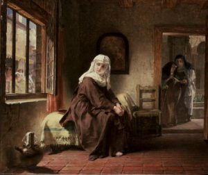 The Novice by Alfred Elmore - hand-painted oil reproduction