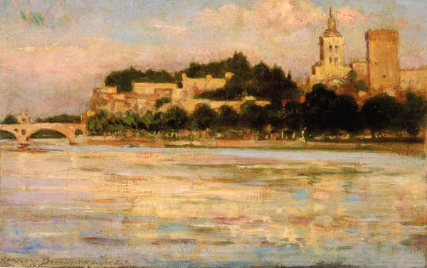 The Palace of the Popes and Pont d'Avignon by Carroll Beckwith
