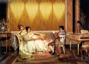 The Poetry Reading by Vittorio Reggianini - hand-painted oil reproduction