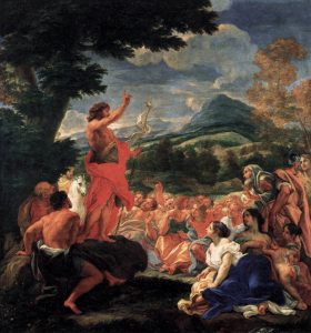The Preaching of St John the Baptist by Baciccio - hand-painted oil reproduction
