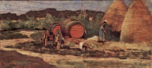 The Red Barrels by Giovanni Fattori