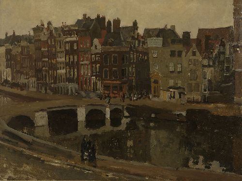 The Rokin in Amsterdam d by George Hendrik Breitner