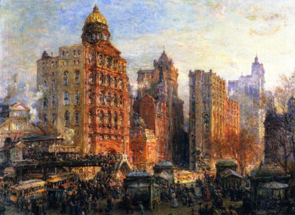 The Rush Hour New York City by Colin Campbell Cooper