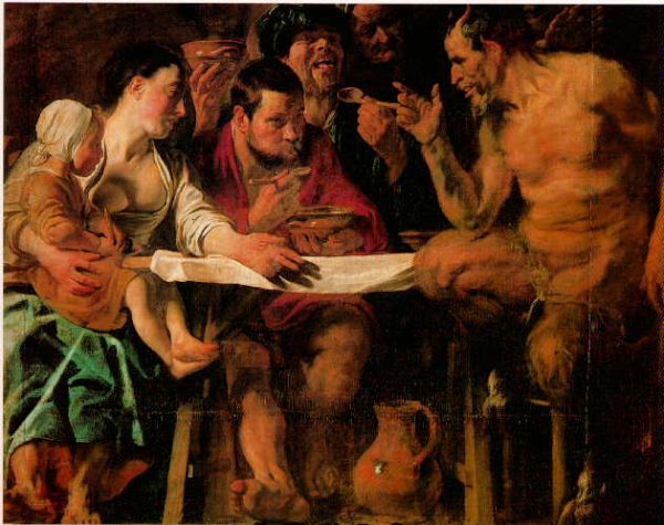 The Satyr and the Peasant II by Jacob Jordaens