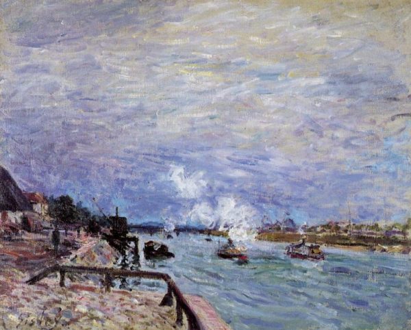 The Seine at Grenelle - Rainy Weather by Alfred Sisley