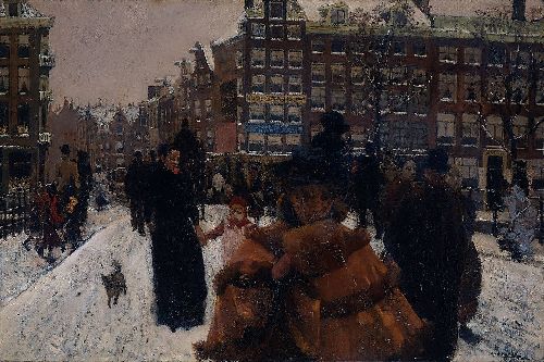 The Singelbrug near the Paleisstraat in Amsterdam by George Hendrik Breitner
