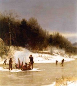 The Skating Party by Jervis McEntee - hand-painted oil reproduction