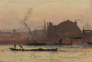 The Thames near Charing Cross, London by William Lionel Wyllie - hand-painted oil reproduction