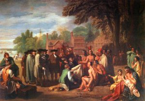 The Treaty of Penn With The Indians by Benjamin West - hand-painted oil reproduction