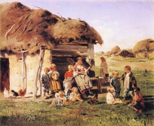 The Village Children by Vladimir Makovsky - hand-painted oil reproduction