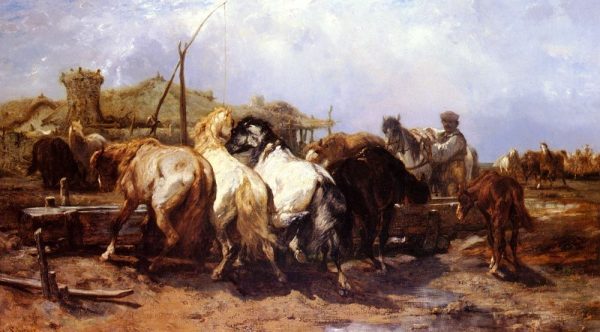 The Watering Place by Adolf Schreyer