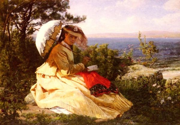 The Woman with the Sunshade by Jules Breton