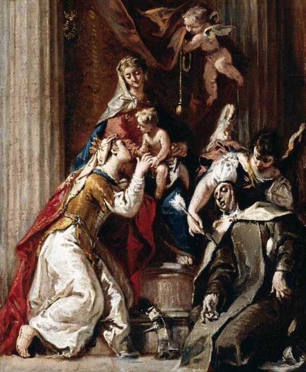 Mystic Marriage of St. Catherine with St. Therese by Francesco Fontebasso