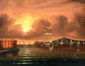 Threating Sky at the Bay of New York by Thomas Chambers - hand-painted oil reproduction
