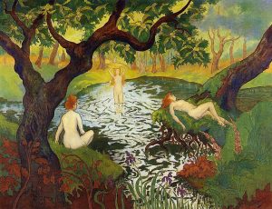 Three Bathers with Irises by Paul Ranson - hand-painted oil reproduction