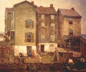 Three Houses by Robert Spencer - hand-painted oil reproduction