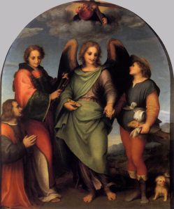 Tobias and the Angel with St Leonard and Donor by Andrea del Sarto - hand-painted oil reproduction