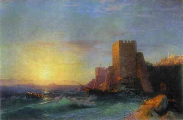 Towers On The Rock Near Bosporus by Ivan Aivazovsky