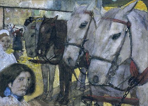 Tram Horses on Dam Square in Amsterdam by George Hendrik Breitner