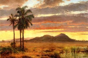 Tropical Landscape by Louis-Remy Mignot - hand-painted oil reproduction