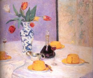Tulips And Yellow Tea Service by Bernhard Gutmann - hand-painted oil reproduction