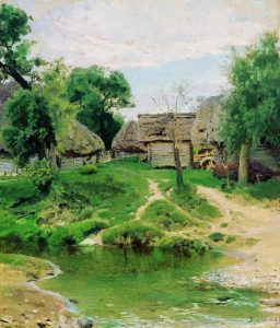 Turgenevo Village by Vasiliy Polenov - hand-painted oil reproduction