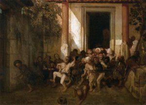 Turkish Boys Let out of School by Alexandre-Gabriel Decamps - hand-painted oil reproduction
