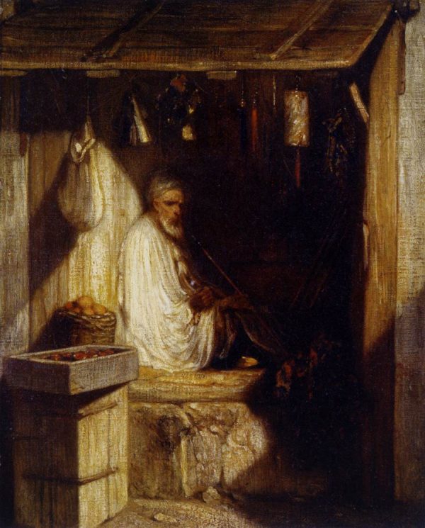 Turkish Merchant Smoking in His Shop by Alexandre-Gabriel Decamps
