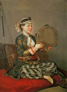 Turkish Woman with a Tambourine by Jean-Etienne Liotard - hand-painted oil reproduction