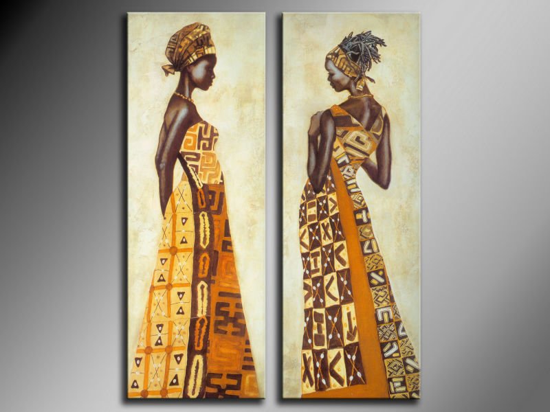 Two Panel African Lady